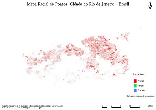 "Negros" estão distribuídos nos bairros mais afastados da Zona Sul. Muitos estão localizados em morros./ Imagem: Reprodução/Hugo Nicolau Barbosa.